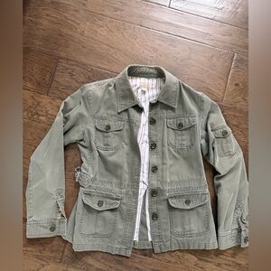 Giacca Army Green Utility Jacket Button Front Cargo Coat